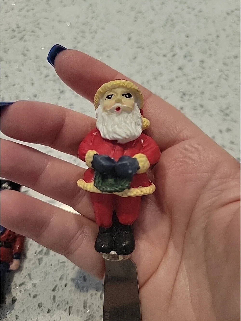 Knobler Holiday Christmas Spreaders Cheese Knives Santa Toy Soldier Stainless